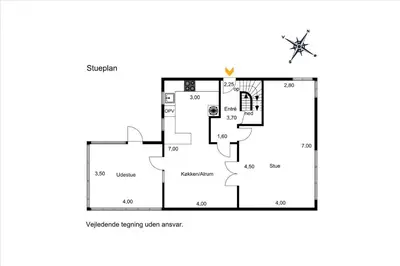 a floor plan of a house at Cozy House Close to Beach and B&O in Struer