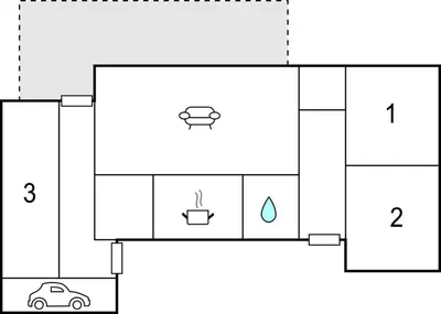 a floor plan of a house with a car at Awesome Home In Thyborøn With Wifi in Thyborøn