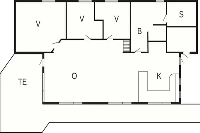 a floor plan of a house at 6 person holiday home in Pandrup-By Traum in Pandrup
