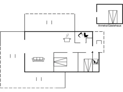 a block diagram of a house with different symbols at Holiday Home Tianna - 500m from the sea by Interhome in Pandrup