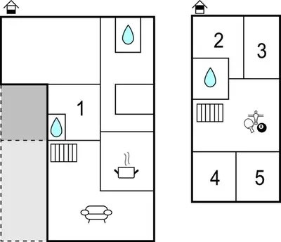 two versions of a crossword puzzle with numbers in each square at Beautiful Home In Nykøbing M With Wifi in Nykøbing Mors