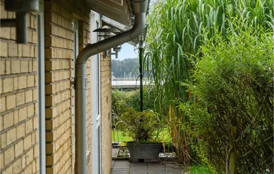 an outside window of a house with a potted plant at Beautiful Home In Hurup Thy With Wifi in Doverodde