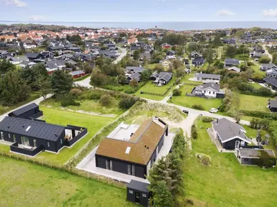 an aerial view of a house at Holiday Home Ilja - 800m from the sea by Interhome in Blokhus