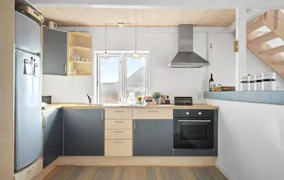 a kitchen with a sink and a stove at Amazing Home In Harboøre With Kitchen in Harboør