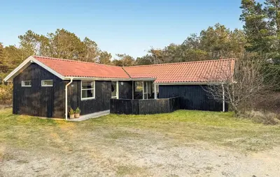 a small black house with a red roof at 3 Bedroom Cozy Home In Thisted in Thisted