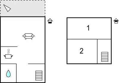 two versions of a square with a picture of a box at 2 Bedroom Nice Apartment In Lemvig in Lemvig