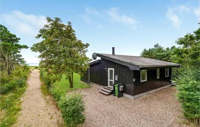 a black tiny house with a gravel driveway at Holiday Home Hurup Thy Ij-1982 in Sønder Ydby