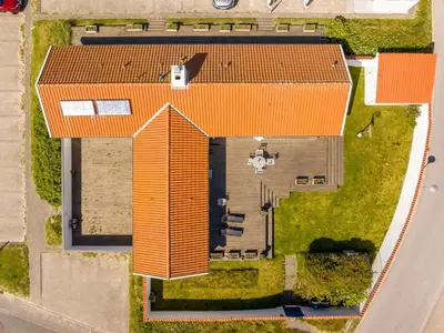 an overhead view of a building with an orange roof at Holiday Home Jeppe - 200m from the sea by Interhome in Blokhus