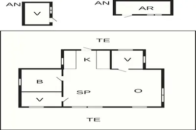 two diagrams of a block diagram of a house at 4 star holiday home in Løgstør-By Traum in Løgsted