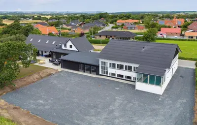 an aerial view of a house at Nice Home In Spøttrup With Sauna in Spottrup