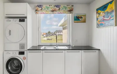 a kitchen with a sink and a window at Beautiful Home In Thisted With Wifi in Thisted