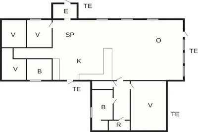a block diagram of a house at 4 star holiday home in Blokhus-By Traum in Blokhus