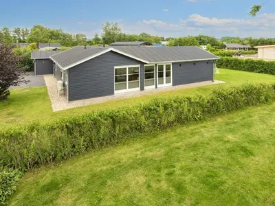 an aerial view of a house with a yard at 5 star holiday home in Vinderup-By Traum in Vinderup