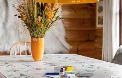 an orange vase sitting on top of a table at 2 Bedroom Lovely Home In Saltum in Saltum