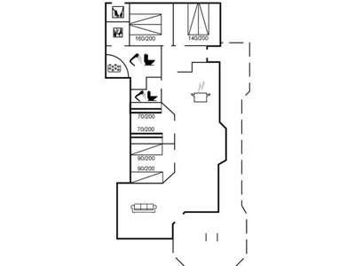 a floor plan of a house at Holiday Home Ane - 800m from the sea by Interhome in Fjerritslev