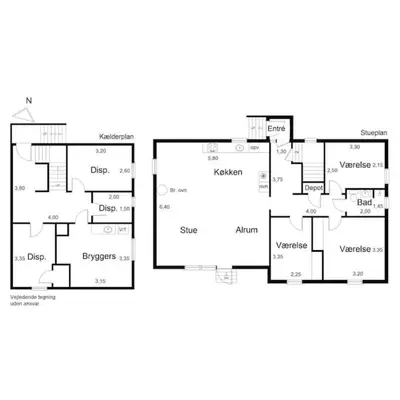 a floor plan of a house at Centralt beliggende hyggeligt byhus med 8 sovepladser 130m2 med pejs in Holstebro
