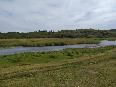 a river in the middle of a field at 6 person holiday home in Spøttrup-By Traum in Lihme