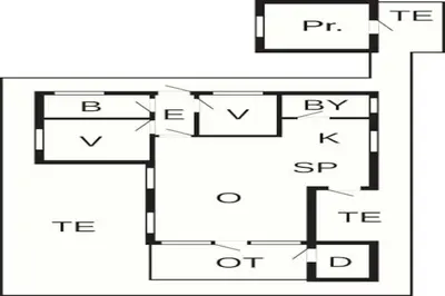 a block diagram of a house at 4 person holiday home in Hurup Thy-By Traum in Sindrup