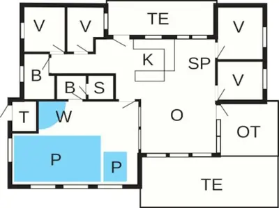 a floor plan of a house at Luxury Retreat with Pool - By Traum Ferienwohnungen in Torup Strand