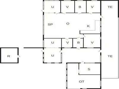 a block diagram of a house at 12 person holiday home in Vinderup-By Traum in Vinderup