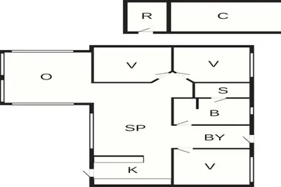 two diagrams of a block diagram of a house at 6 person holiday home in Spøttrup-By Traum in Knud