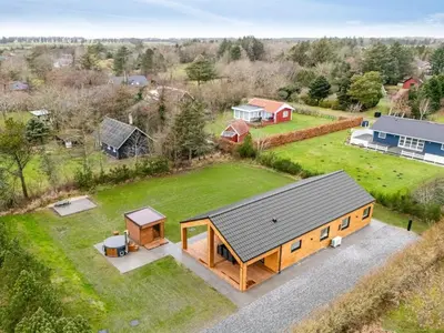 an overhead view of a house with a large yard at Holiday Home Grimar - 400m to the fjord by Interhome in Vemb