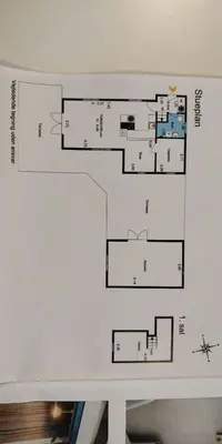 a drawing of a floor plan of a house at Charming Summer House From 1945 in Sønder Ydby