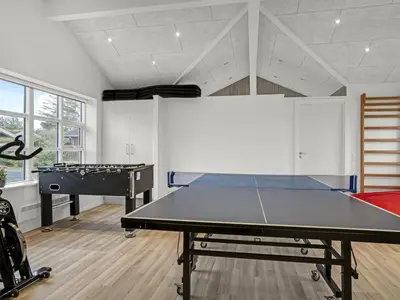 a ping pong room with a ping pong table at Holiday Home Djuna - 550m from the sea by Interhome in Saltum