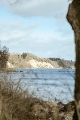 a view of a large body of water at Small House With View Of The Limfjord in Roslev