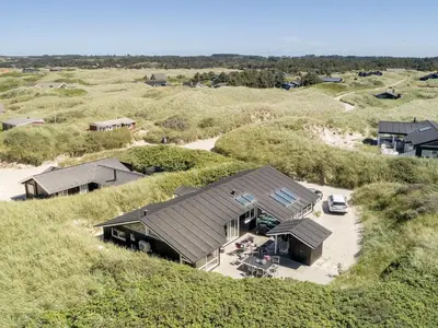 an aerial view of a house on a beach at Holiday Home Erma - 125m from the sea by Interhome in Saltum
