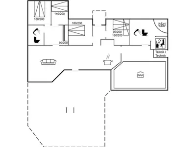 a floor plan of a house at Holiday Home Erma - 125m from the sea by Interhome in Saltum