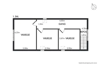 a floor plan of a house at Jørgen's Feriehus in Lemvig