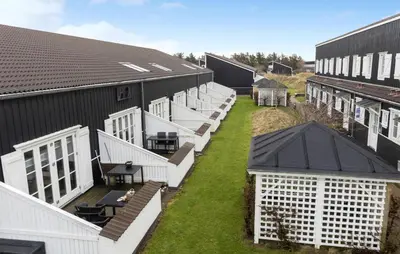an overhead view of a building with white and black at Gorgeous Apartment In Vestervig in Vestervig