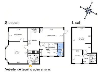 a plan of a villa with a floor plan at Charming Town House In Thyborøn Near The North Sea in Thyborøn