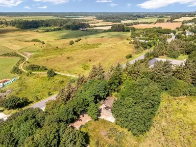 an aerial view of a field and trees at Cozy Holiday Home Near Lild Strand in Frøstrup