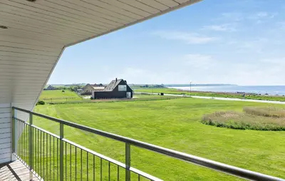 a view from the balcony of a house at Awesome Home In Vestervig With Sauna in Vestervig