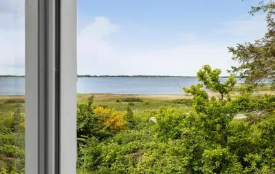 a window with a view of the water at Nice Home In Roslev With House Sea View in Roslev