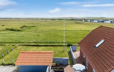 an aerial view of a farm with a house and a field at Gorgeous Home In Vestervig With Wifi in Vestervig