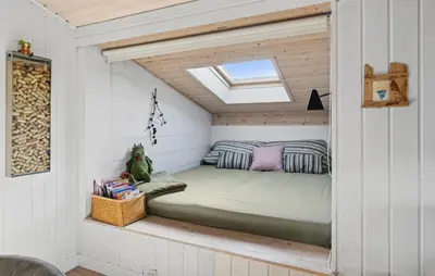a small bedroom with a bed in a house at Pet Friendly Home In Vestervig With Wifi in Vestervig