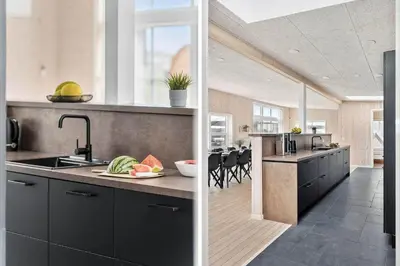 a kitchen with a sink and a counter top at 158-Thisted-Lyngbakken-8 in Thisted