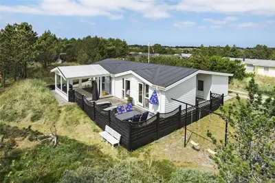 an aerial view of a mobile home with a roof at 880-Thisted-Havtornvej-4 in Thisted