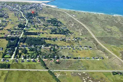 an aerial view of an island with a group of animals at 465-Thisted-Havbovej-25 in Thisted