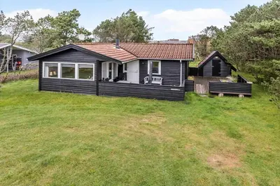 a small black house on a grass field at 912-Thisted-Astien-17 in Torsted