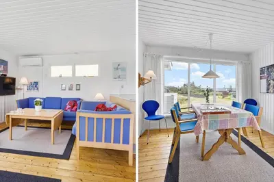 two pictures of a living room and a dining room at 131-Thisted-Aerenprisvej-13 in Thisted