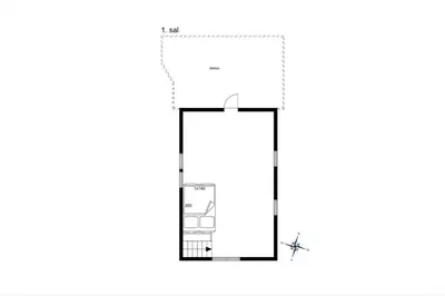 a floor plan of a small apartment with a separatory wall at 893-Thisted-Vesterhavsgade-148 in Thisted
