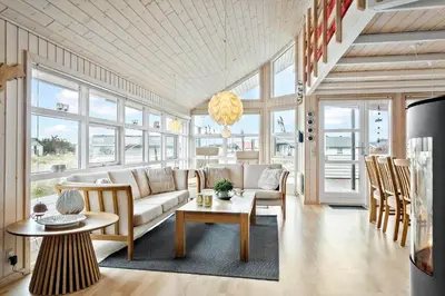 a living room with a couch and a table at 362-Thisted-Ostersvej-1 in Thisted