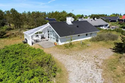 an overhead view of a white house with a roof at 314-Thisted-Mose-Bollevej-14 in Thisted