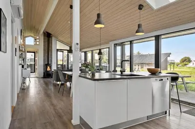 a kitchen with a sink and a counter top at 786-Thisted-Flyndervej-6 in Thisted