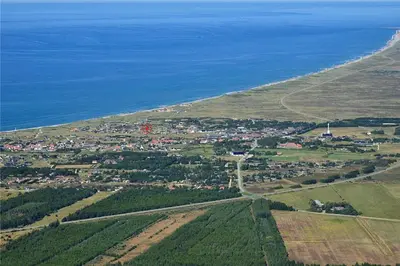 an aerial view of a town next to the ocean at 958-Thisted-Kobbelsti-22 in Torsted