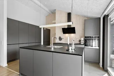 a kitchen with a sink and a counter top at 171-Thisted-Molgaardsvej-71 in Thisted